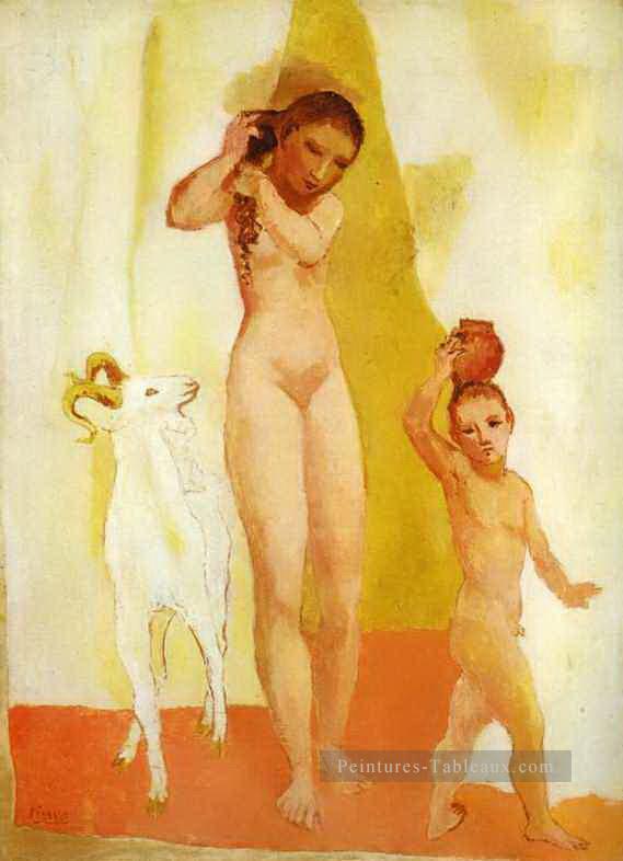 Jeune fille avec une chèvre 1906 cubiste Pablo Picasso Peintures à l'huile